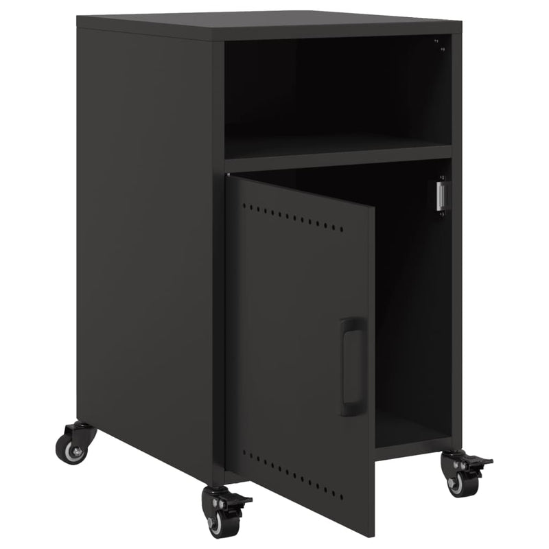 vidaXL 2 db fekete acél éjjeliszekrény 36x39x59 cm