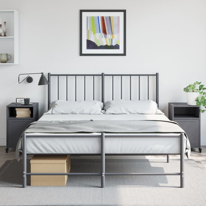 vidaXL 2 db antracitszürke acél éjjeliszekrény 36x39x59 cm