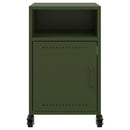 vidaXL 2 db olívazöld acél éjjeliszekrény 36x39x59 cm