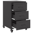 vidaXL fekete acél éjjeliszekrény 36x39x59 cm