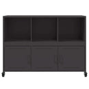 vidaXL fekete acél tálalószekrény 100,5 x 39 x 72 cm