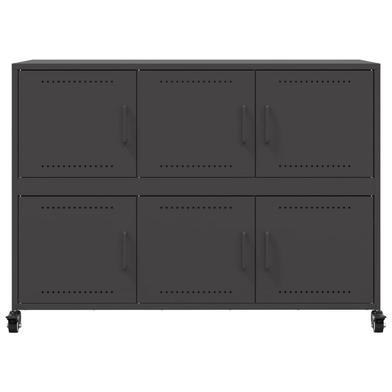 vidaXL fekete acél tálalószekrény 100,5 x 39 x 72 cm