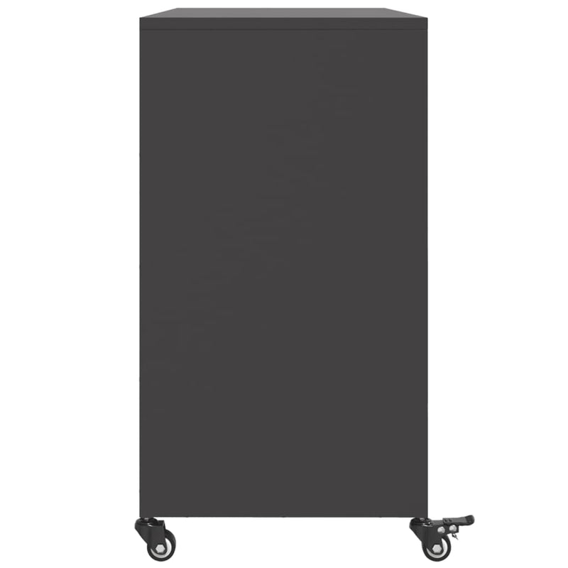 vidaXL fekete acél tálalószekrény 100,5 x 39 x 72 cm