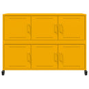 vidaXL mustársárga acél tálalószekrény 100,5 x 39 x 72 cm