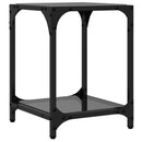 vidaXL 2 db acél dohányzóasztal fekete üveglappal 30 x 30 x 40 cm