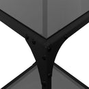 vidaXL 2 db acél dohányzóasztal fekete üveglappal 30 x 30 x 40 cm