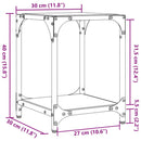 vidaXL 2 db acél dohányzóasztal fekete üveglappal 30 x 30 x 40 cm