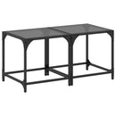 vidaXL 2 db acél dohányzóasztal fekete üveglappal 40 x 40 x 40 cm