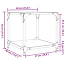 vidaXL 2 db acél dohányzóasztal átlátszó üveglappal 40 x 40 x 40 cm