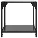 vidaXL 2 db acél dohányzóasztal fekete üveglappal 40 x 40 x 40 cm