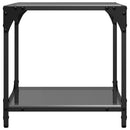 vidaXL 2 db acél dohányzóasztal fekete üveglappal 40 x 40 x 40 cm