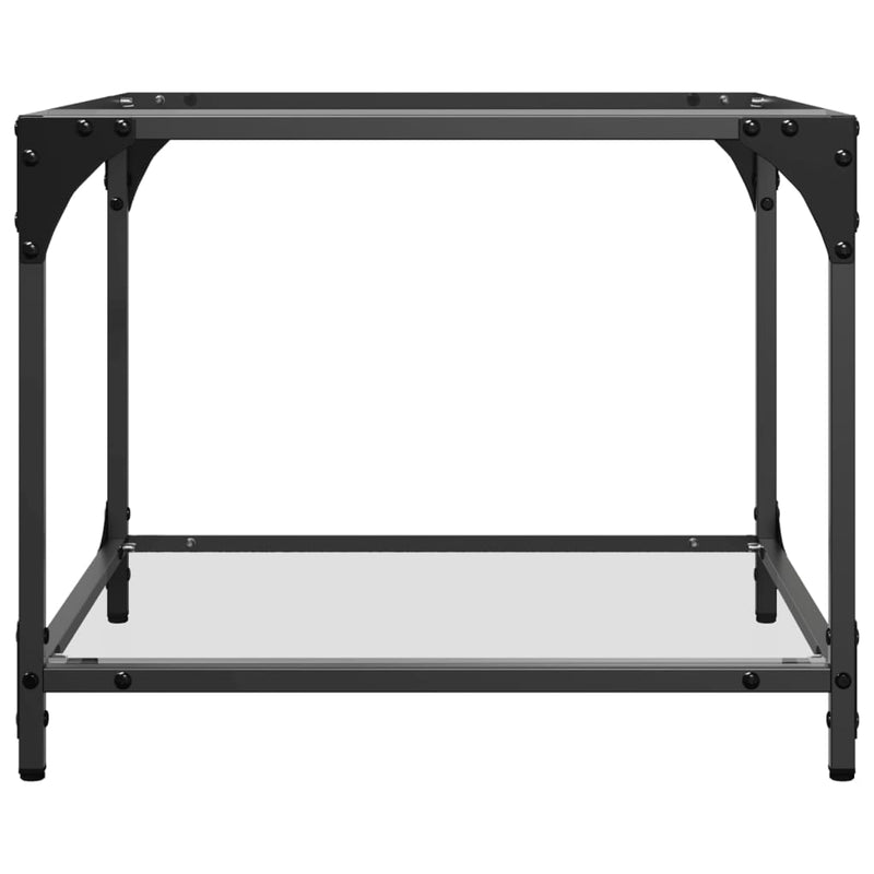 vidaXL acél dohányzóasztal átlátszó üveglappal 50 x 50 x 40 cm