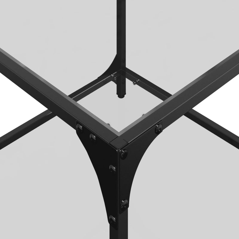 vidaXL acél dohányzóasztal átlátszó üveglappal 50 x 50 x 40 cm