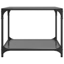 vidaXL acél dohányzóasztal fekete üveglappal 50 x 50 x 40 cm