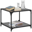 vidaXL 2 db acél dohányzóasztal fekete üveglappal 50 x 50 x 40 cm