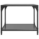 vidaXL 2 db acél dohányzóasztal fekete üveglappal 50 x 50 x 40 cm