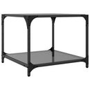 vidaXL 2 db acél dohányzóasztal fekete üveglappal 50 x 50 x 40 cm