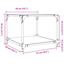 vidaXL 2 db acél dohányzóasztal fekete üveglappal 50 x 50 x 40 cm