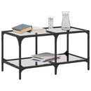 vidaXL acél dohányzóasztal átlátszó üveglappal 78,5 x 40 x 40 cm