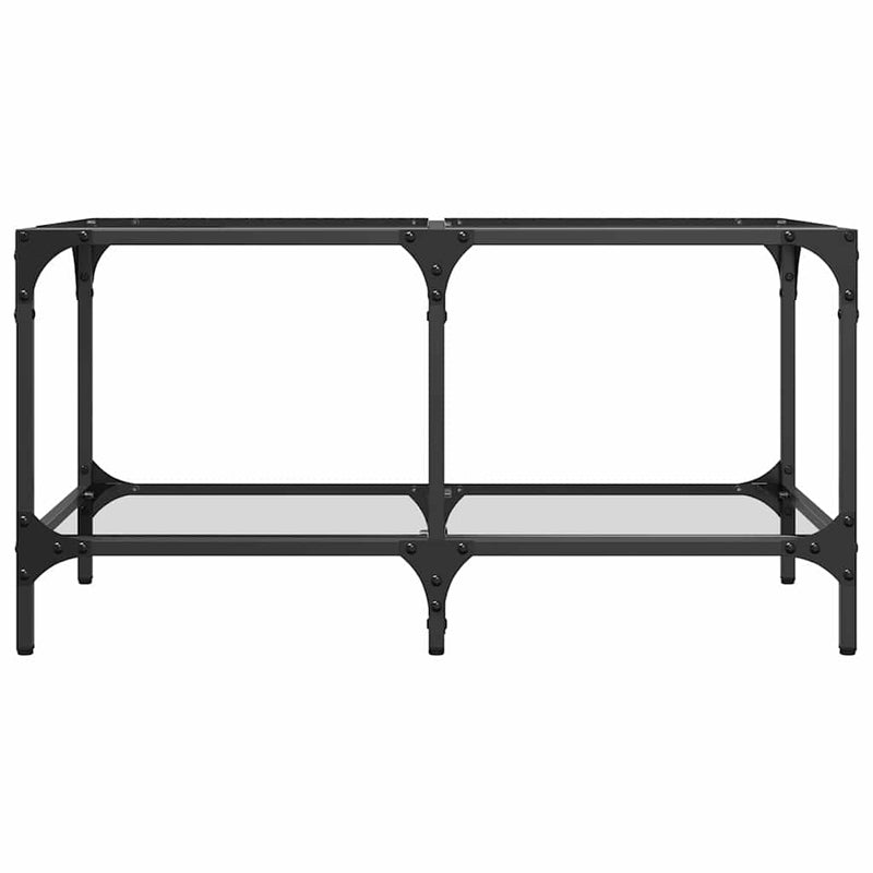 vidaXL acél dohányzóasztal átlátszó üveglappal 78,5 x 40 x 40 cm