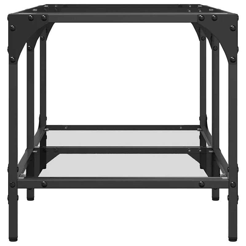 vidaXL acél dohányzóasztal átlátszó üveglappal 78,5 x 40 x 40 cm