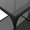 vidaXL acél dohányzóasztal fekete üveglappal 78,5 x 40 x 40 cm