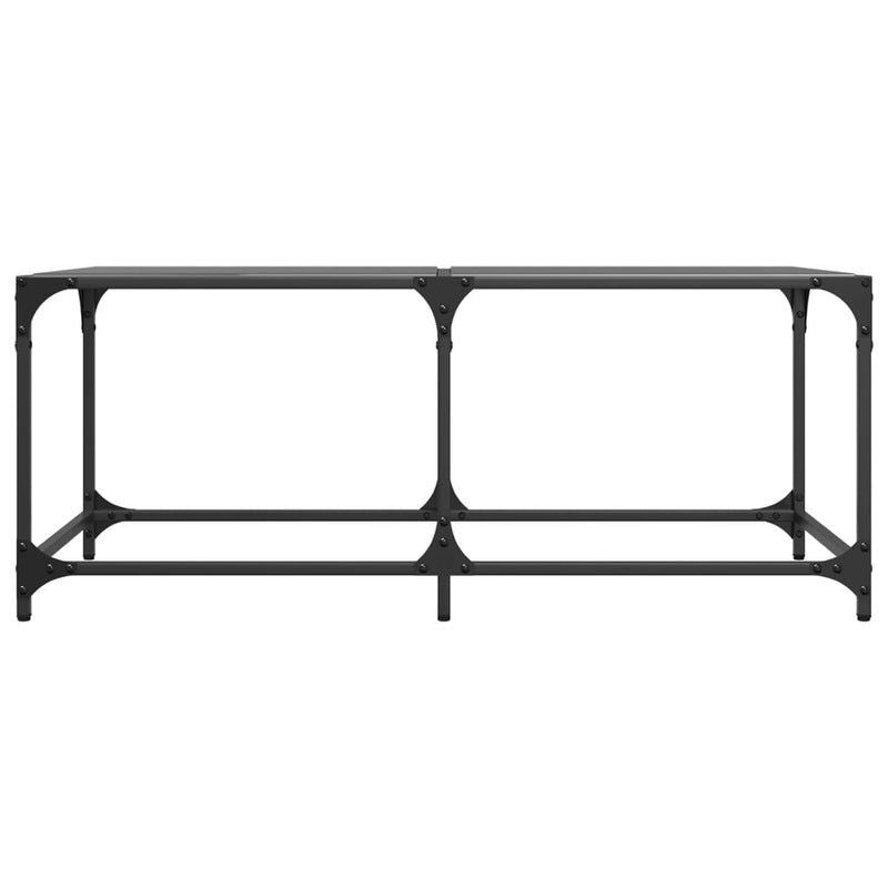 vidaXL acél dohányzóasztal fekete üveglappal 98,5 x 50 x 40 cm