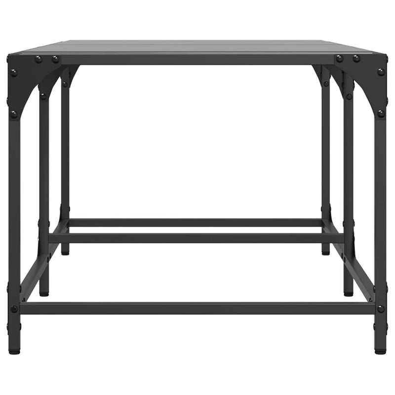 vidaXL acél dohányzóasztal fekete üveglappal 98,5 x 50 x 40 cm