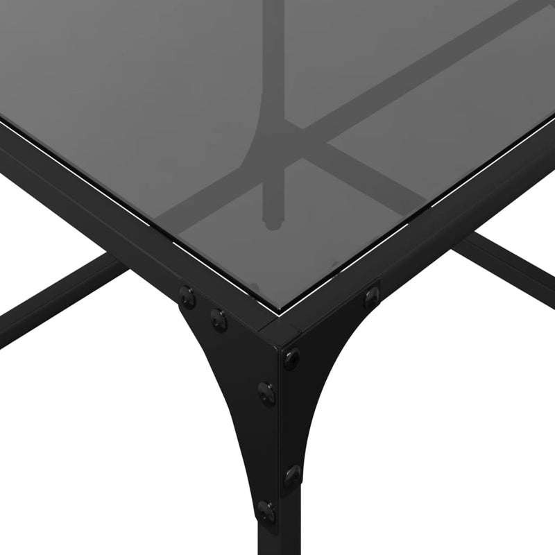 vidaXL acél dohányzóasztal fekete üveglappal 98,5 x 50 x 40 cm