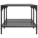 vidaXL acél dohányzóasztal fekete üveglappal 98,5 x 50 x 40 cm