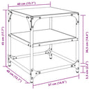 vidaXL 2 db acél dohányzóasztal átlátszó üveglappal 40 x 40 x 45 cm