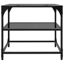 vidaXL acél dohányzóasztal fekete üveglappal 50 x 50 x 45 cm