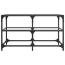 vidaXL acél dohányzóasztal átlátszó üveglappal 78,5 x 40 x 45 cm