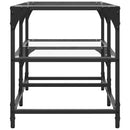 vidaXL acél dohányzóasztal átlátszó üveglappal 78,5 x 40 x 45 cm