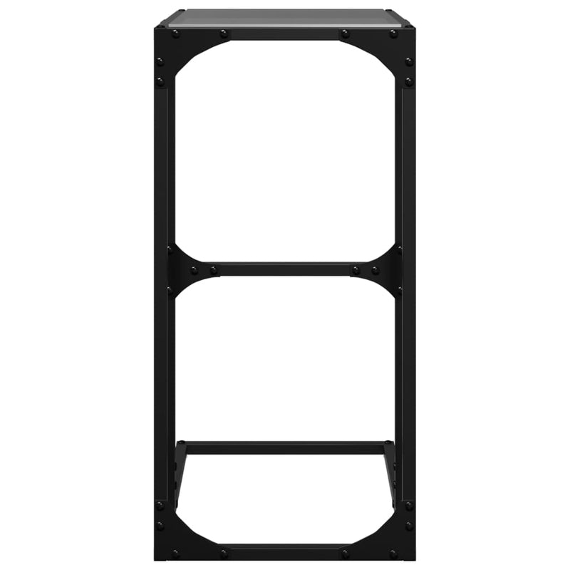 vidaXL acél kisasztal fekete üveglappal 40 x 30 x 61,5 cm