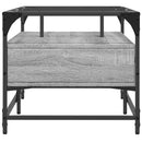 vidaXL szürke sonoma acél dohányzóasztal üveglappal 98,5x50x45 cm