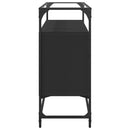 vidaXL fekete szerelt fa tálalószekrény üveglappal 98 x 35 x 81 cm