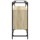 vidaXL sonoma tölgy szerelt fa tálalószekrény üveglappal 98x35x81 cm