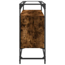 vidaXL füstös tölgy szerelt fa tálalószekrény üveglappal 98x35x81 cm