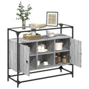 vidaXL szürke sonoma szerelt fa tálalószekrény üveglappal 98x35x81 cm