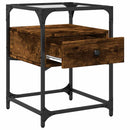 vidaXL 2 db füstös tölgy színű szerelt fa éjjeliszekrény 40x40x55 cm