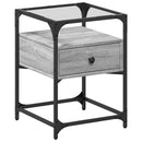 vidaXL 2 db szürke sonoma színű szerelt fa éjjeliszekrény 40x40x55 cm