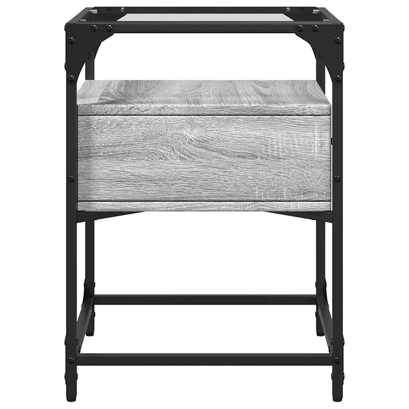 vidaXL 2 db szürke sonoma színű szerelt fa éjjeliszekrény 40x40x55 cm