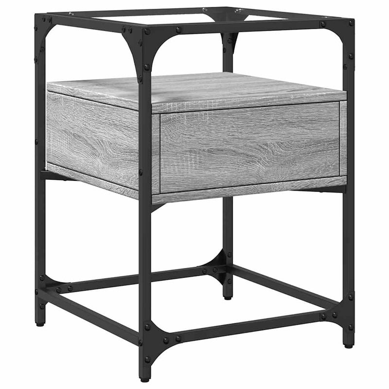 vidaXL 2 db szürke sonoma színű szerelt fa éjjeliszekrény 40x40x55 cm