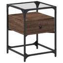 vidaXL 2 db barna tölgy színű szerelt fa éjjeliszekrény 40x40x55 cm