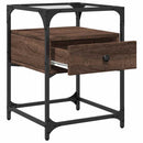 vidaXL 2 db barna tölgy színű szerelt fa éjjeliszekrény 40x40x55 cm