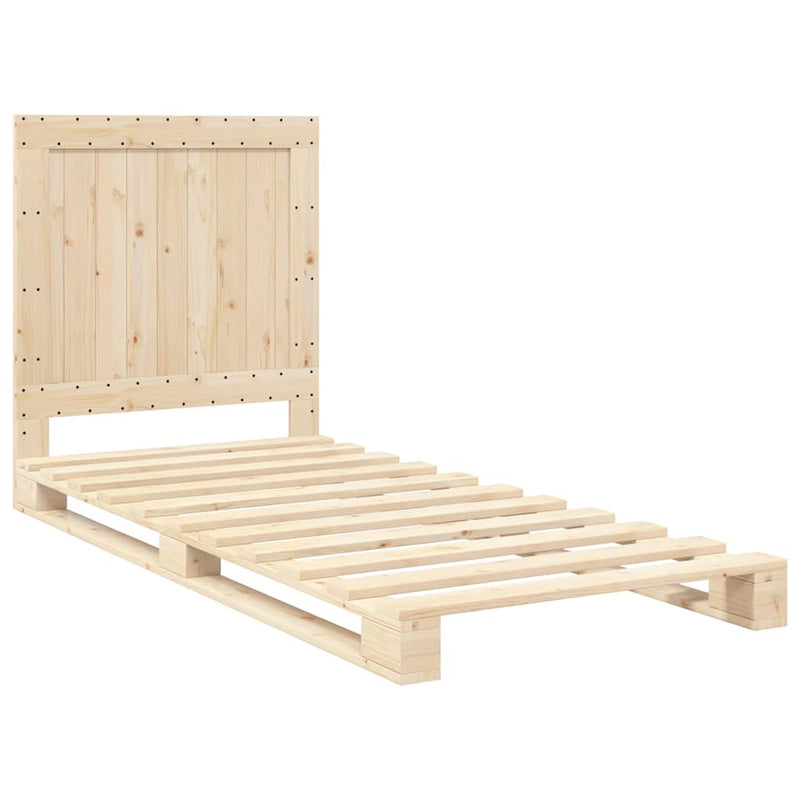 vidaXL tömör fenyőfa ágykeret fejtámlával 90 x 200 cm