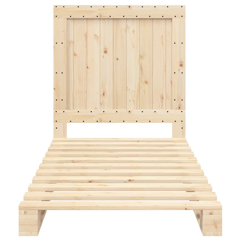 vidaXL tömör fenyőfa ágykeret fejtámlával 90 x 200 cm