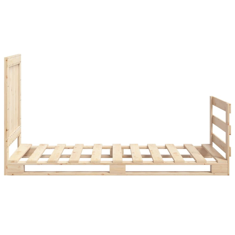 vidaXL tömör fenyőfa ágykeret fejtámlával 90 x 200 cm