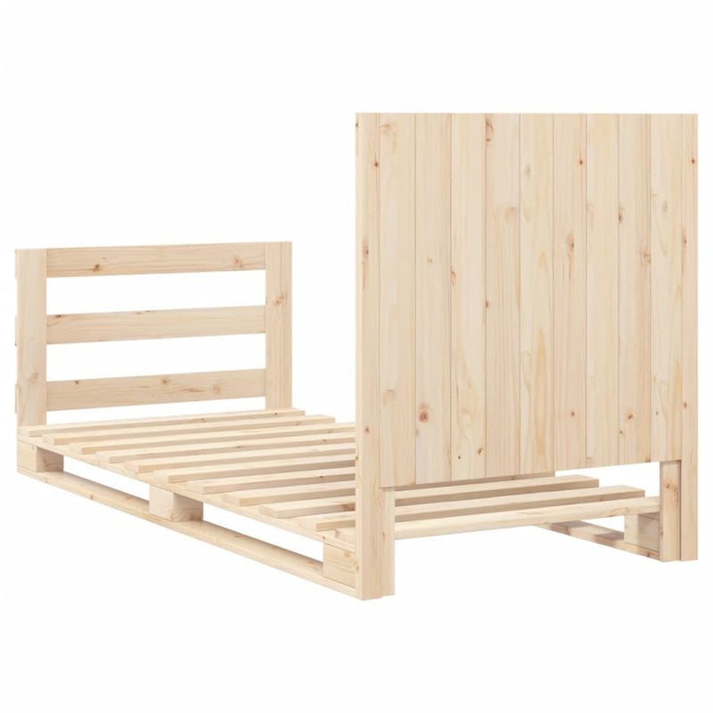 vidaXL tömör fenyőfa ágykeret fejtámlával 90 x 200 cm